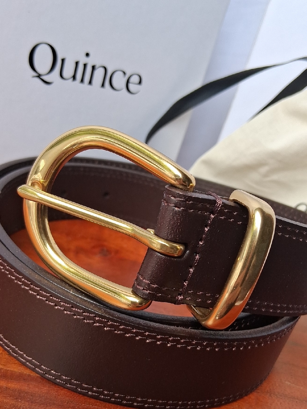 Quince Allegra European Leather Belt Expresso Brown XS - Picture 6 of 7